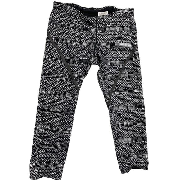 Nike Luxe Running Training Tights Capris Women M Medium 589115-011 Black White - Picture 1 of 6